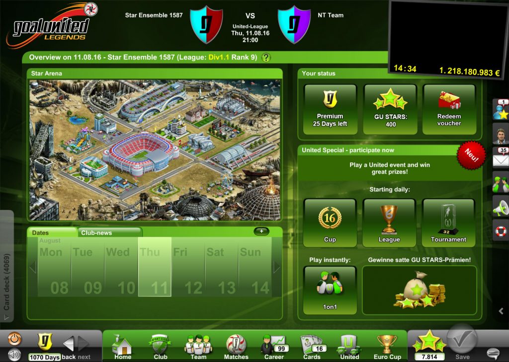 Manager Football - Le jeu de gestion footballistique en ligne.